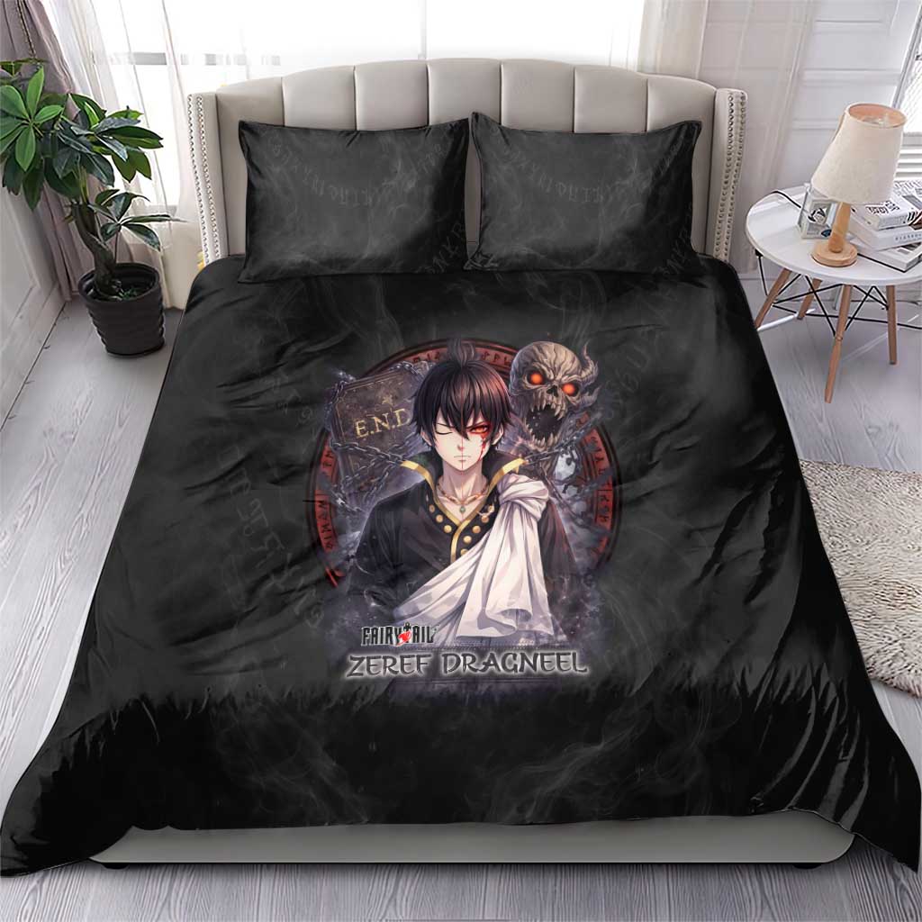 Zeref Dragneel Fairy Tail Bedding Set Dark Magic Circle Design with E.N.D Demon Aesthetic