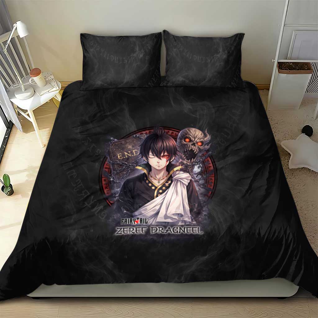 Zeref Dragneel Fairy Tail Bedding Set Dark Magic Circle Design with E.N.D Demon Aesthetic