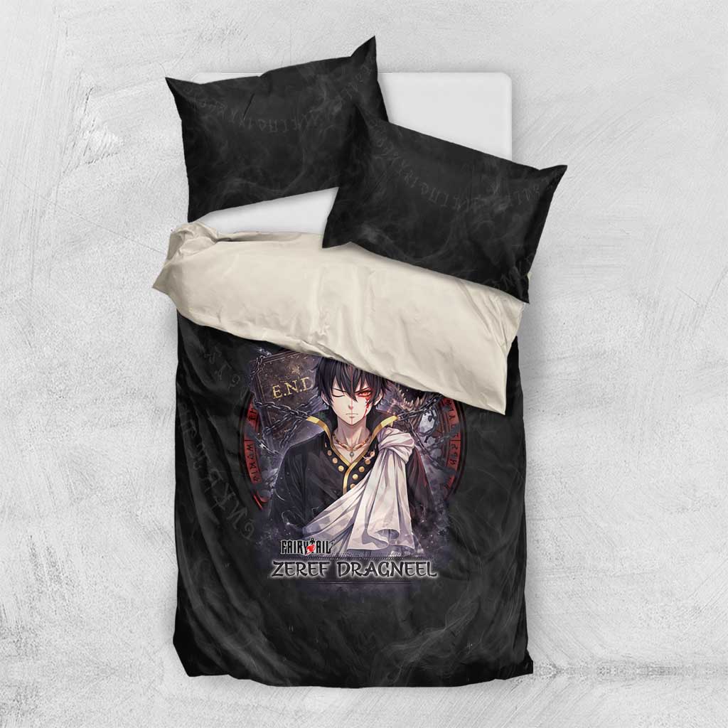 Zeref Dragneel Fairy Tail Bedding Set Dark Magic Circle Design with E.N.D Demon Aesthetic