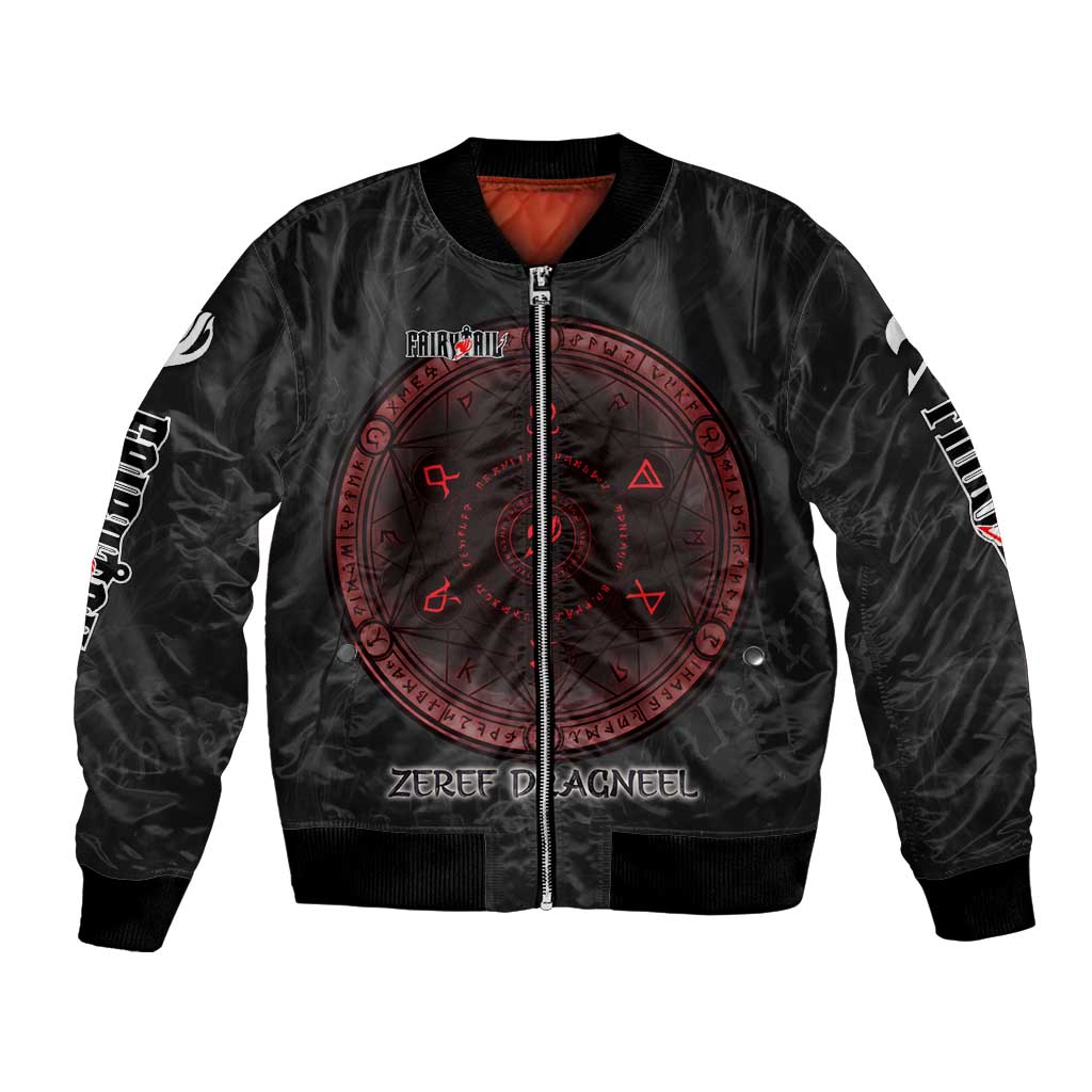 Zeref Dragneel Fairy Tail Bomber Jacket Dark Magic Circle Design with E.N.D Demon Aesthetic