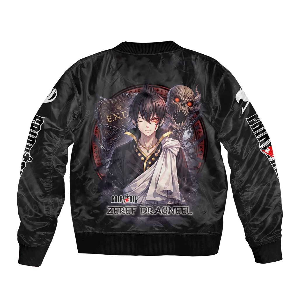 Zeref Dragneel Fairy Tail Bomber Jacket Dark Magic Circle Design with E.N.D Demon Aesthetic