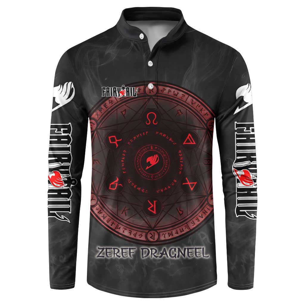 Zeref Dragneel Fairy Tail Button Sweatshirt Dark Magic Circle Design with E.N.D Demon Aesthetic