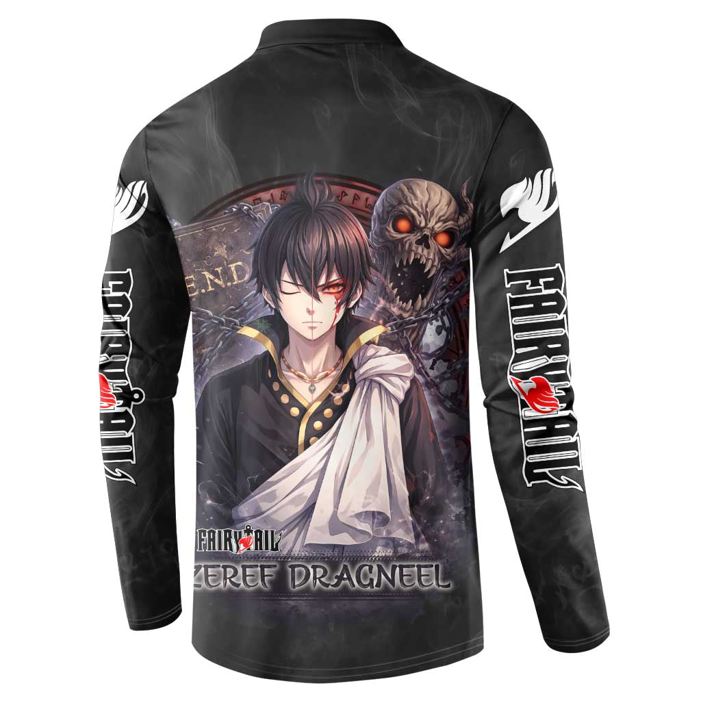 Zeref Dragneel Fairy Tail Button Sweatshirt Dark Magic Circle Design with E.N.D Demon Aesthetic