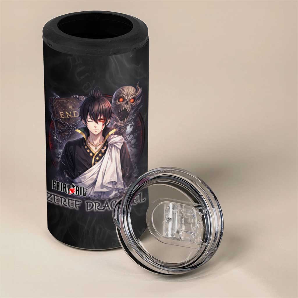 Zeref Dragneel Fairy Tail 4 in 1 Can Cooler Tumbler Dark Magic Circle Design with E.N.D Demon Aesthetic