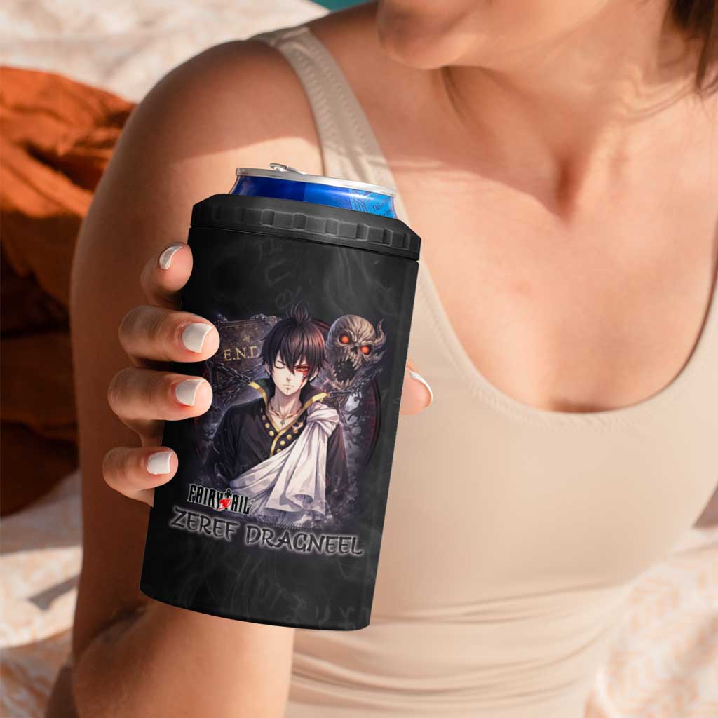 Zeref Dragneel Fairy Tail 4 in 1 Can Cooler Tumbler Dark Magic Circle Design with E.N.D Demon Aesthetic