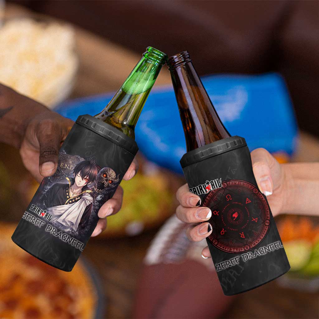 Zeref Dragneel Fairy Tail 4 in 1 Can Cooler Tumbler Dark Magic Circle Design with E.N.D Demon Aesthetic