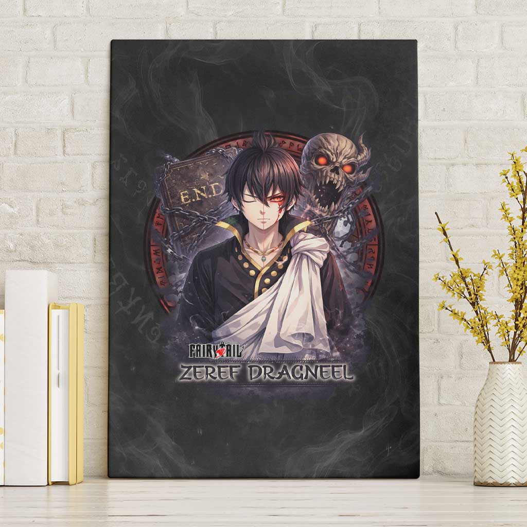 Zeref Dragneel Fairy Tail Canvas Wall Art Dark Magic Circle Design with E.N.D Demon Aesthetic