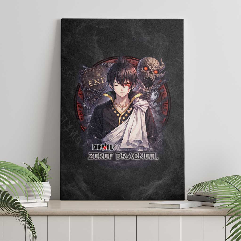 Zeref Dragneel Fairy Tail Canvas Wall Art Dark Magic Circle Design with E.N.D Demon Aesthetic
