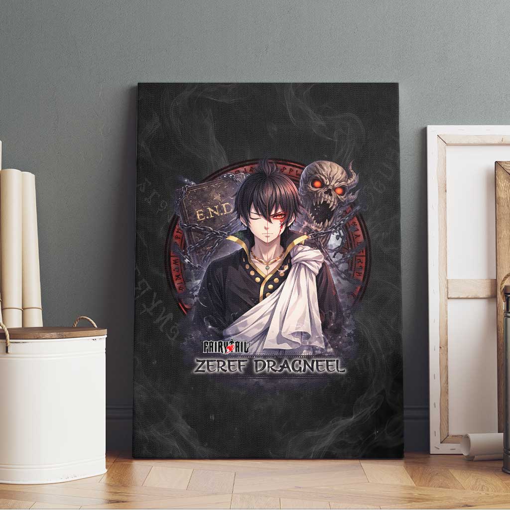 Zeref Dragneel Fairy Tail Canvas Wall Art Dark Magic Circle Design with E.N.D Demon Aesthetic