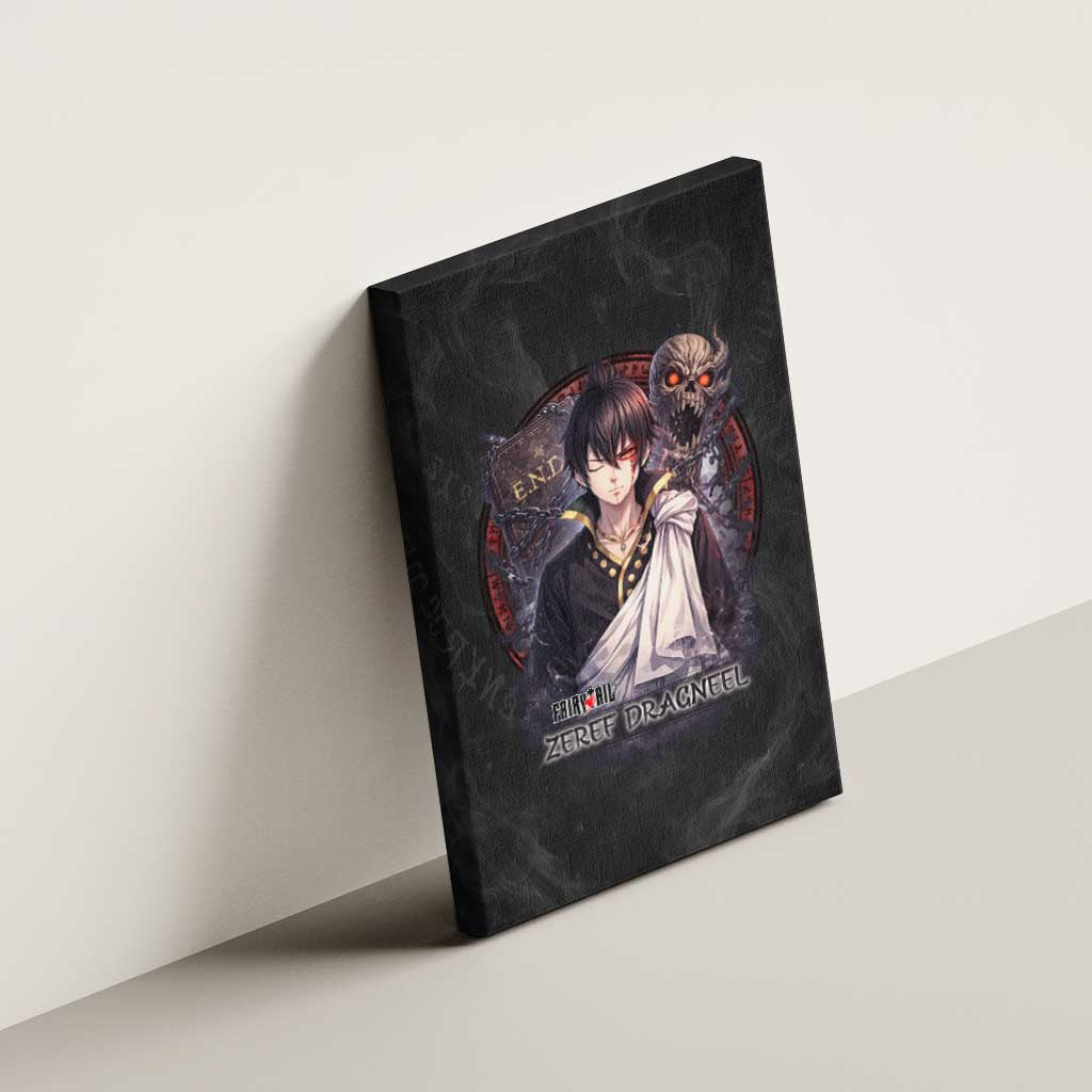 Zeref Dragneel Fairy Tail Canvas Wall Art Dark Magic Circle Design with E.N.D Demon Aesthetic