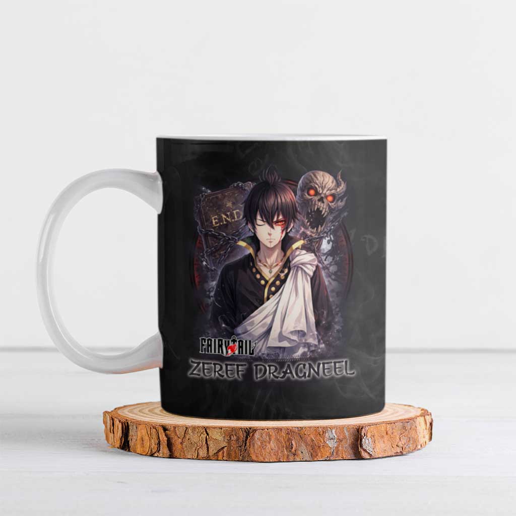 Zeref Dragneel Fairy Tail Ceramic Mug Dark Magic Circle Design with E.N.D Demon Aesthetic