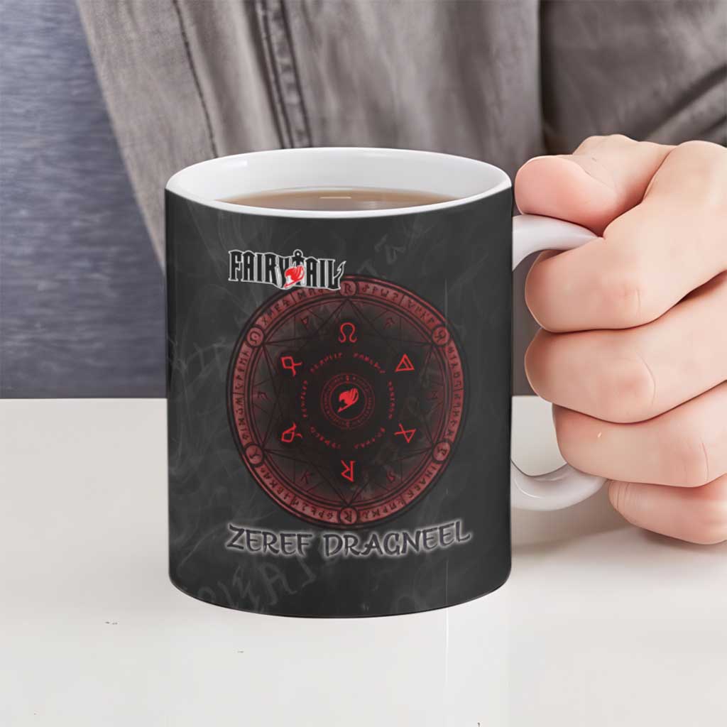 Zeref Dragneel Fairy Tail Ceramic Mug Dark Magic Circle Design with E.N.D Demon Aesthetic