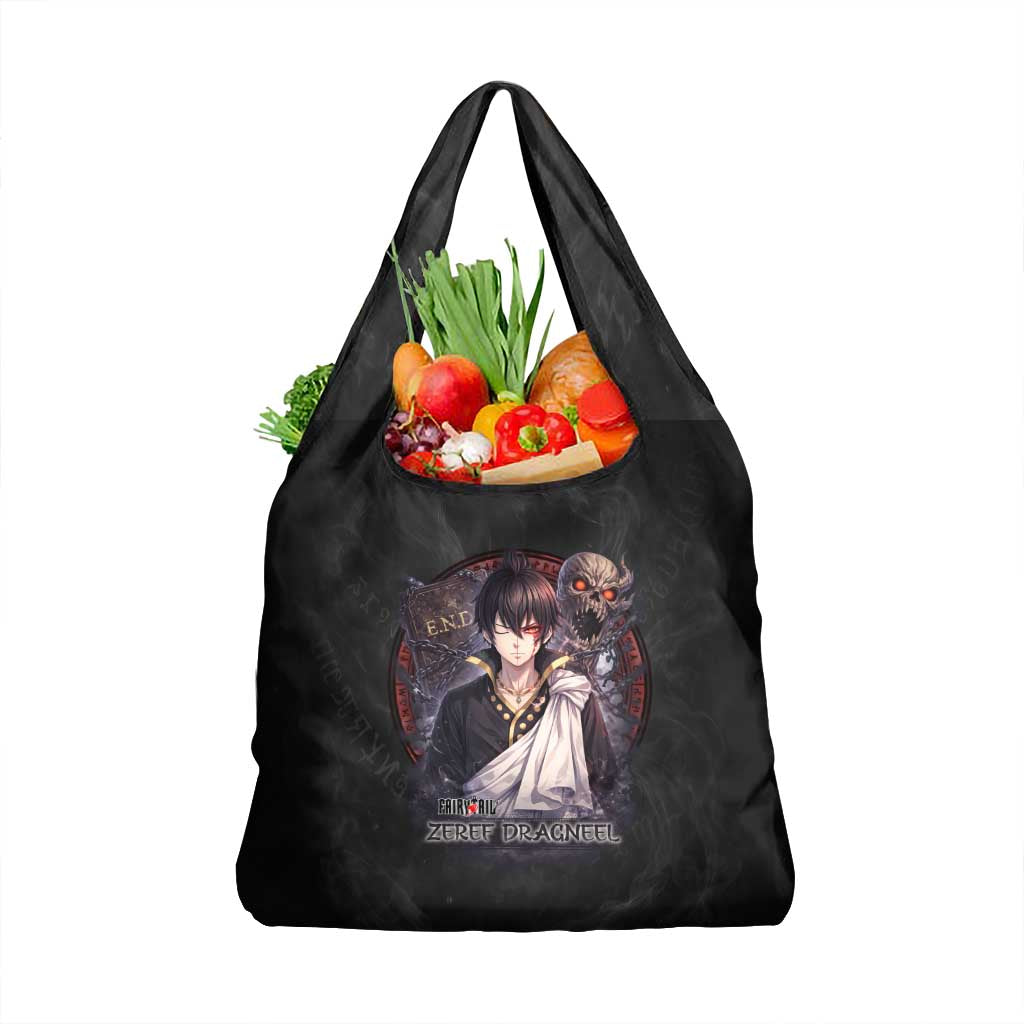 Zeref Dragneel Fairy Tail Grocery Bag Dark Magic Circle Design with E.N.D Demon Aesthetic