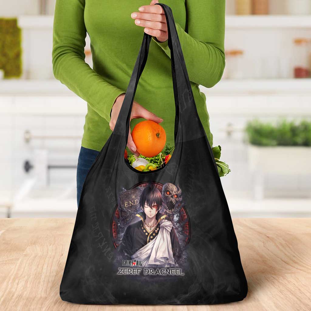 Zeref Dragneel Fairy Tail Grocery Bag Dark Magic Circle Design with E.N.D Demon Aesthetic