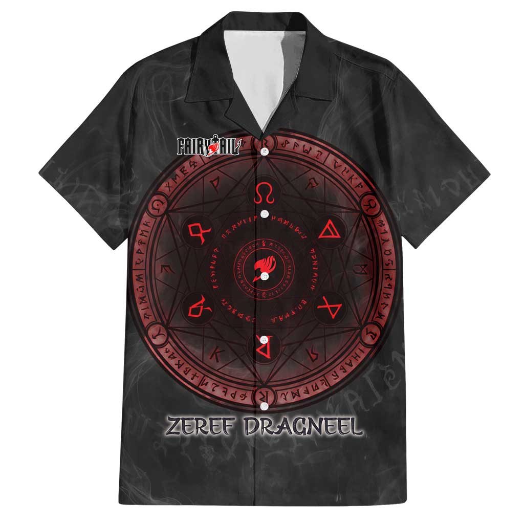 Zeref Dragneel Fairy Tail Hawaiian Shirt Dark Magic Circle Design with E.N.D Demon Aesthetic