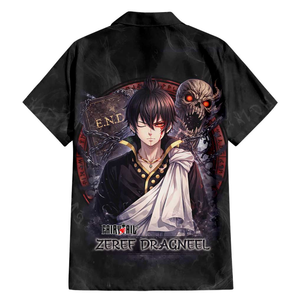 Zeref Dragneel Fairy Tail Hawaiian Shirt Dark Magic Circle Design with E.N.D Demon Aesthetic