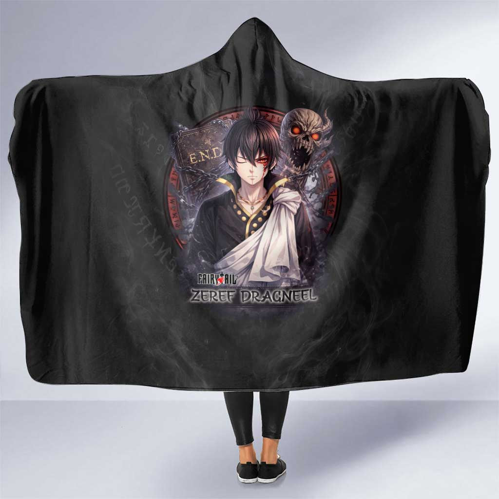 Zeref Dragneel Fairy Tail Hooded Blanket Dark Magic Circle Design with E.N.D Demon Aesthetic