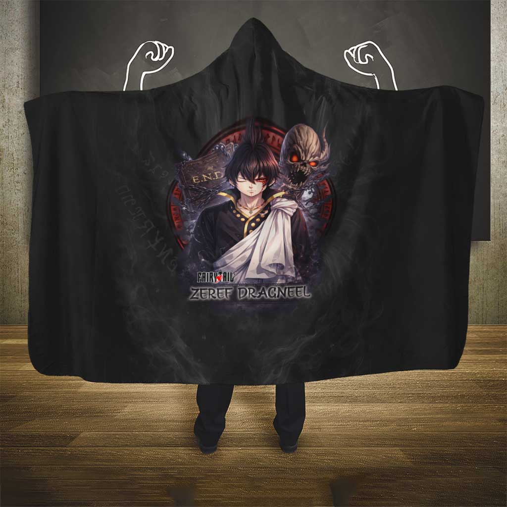 Zeref Dragneel Fairy Tail Hooded Blanket Dark Magic Circle Design with E.N.D Demon Aesthetic