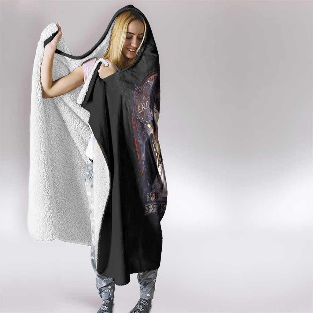 Zeref Dragneel Fairy Tail Hooded Blanket Dark Magic Circle Design with E.N.D Demon Aesthetic
