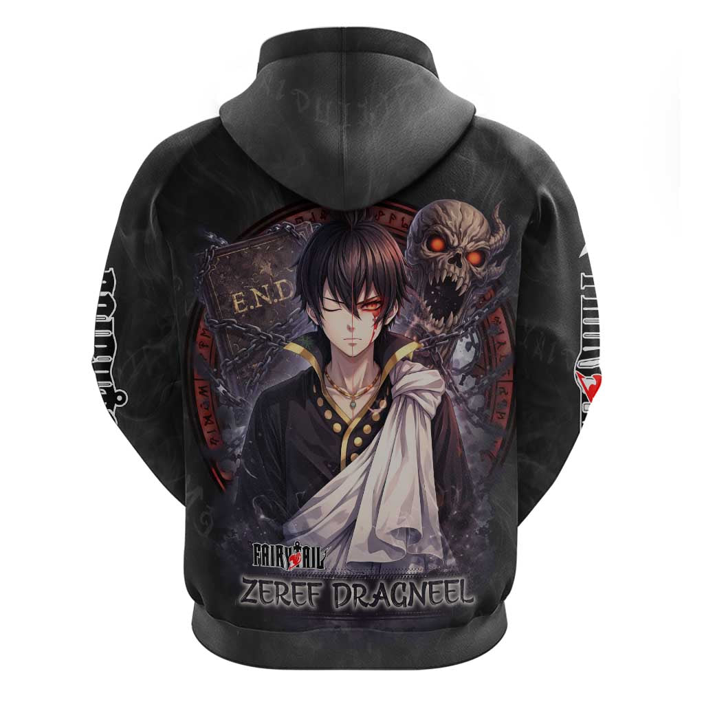 Zeref Dragneel Fairy Tail Hoodie Dark Magic Circle Design with E.N.D Demon Aesthetic