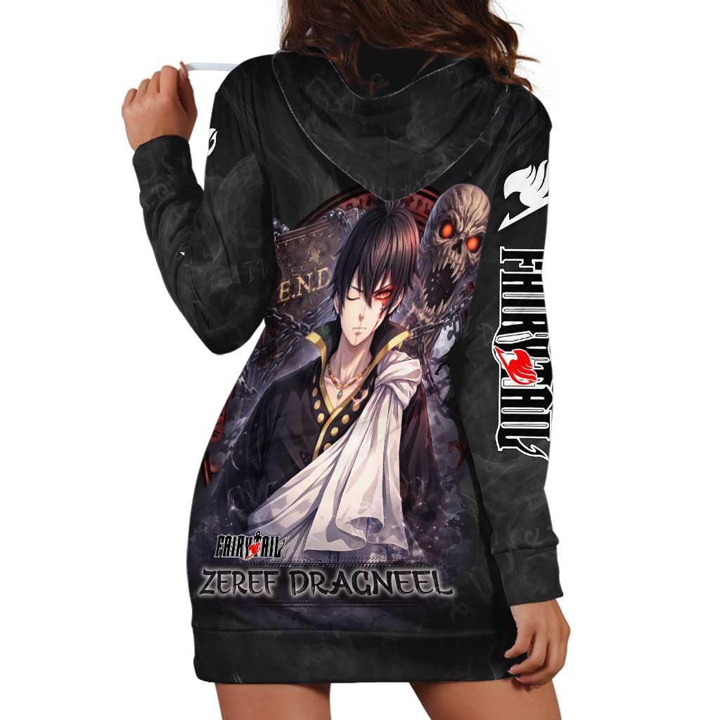 Zeref Dragneel Fairy Tail Hoodie Dress Dark Magic Circle Design with E.N.D Demon Aesthetic