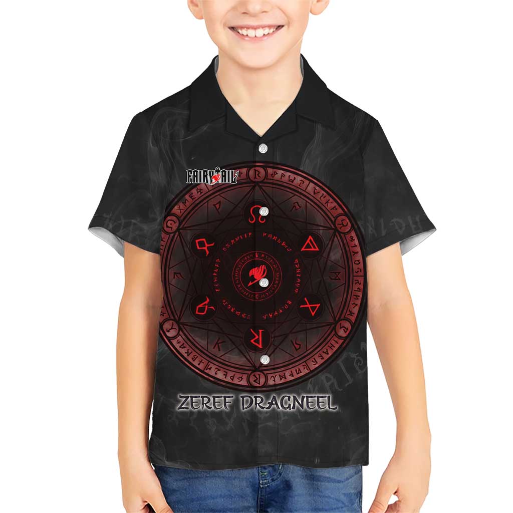 Zeref Dragneel Fairy Tail Kid Hawaiian Shirt Dark Magic Circle Design with E.N.D Demon Aesthetic