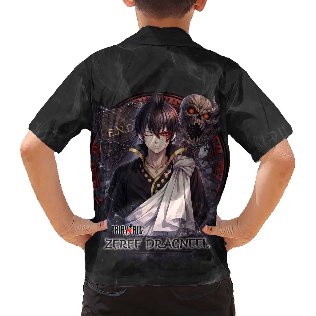 Zeref Dragneel Fairy Tail Kid Hawaiian Shirt Dark Magic Circle Design with E.N.D Demon Aesthetic