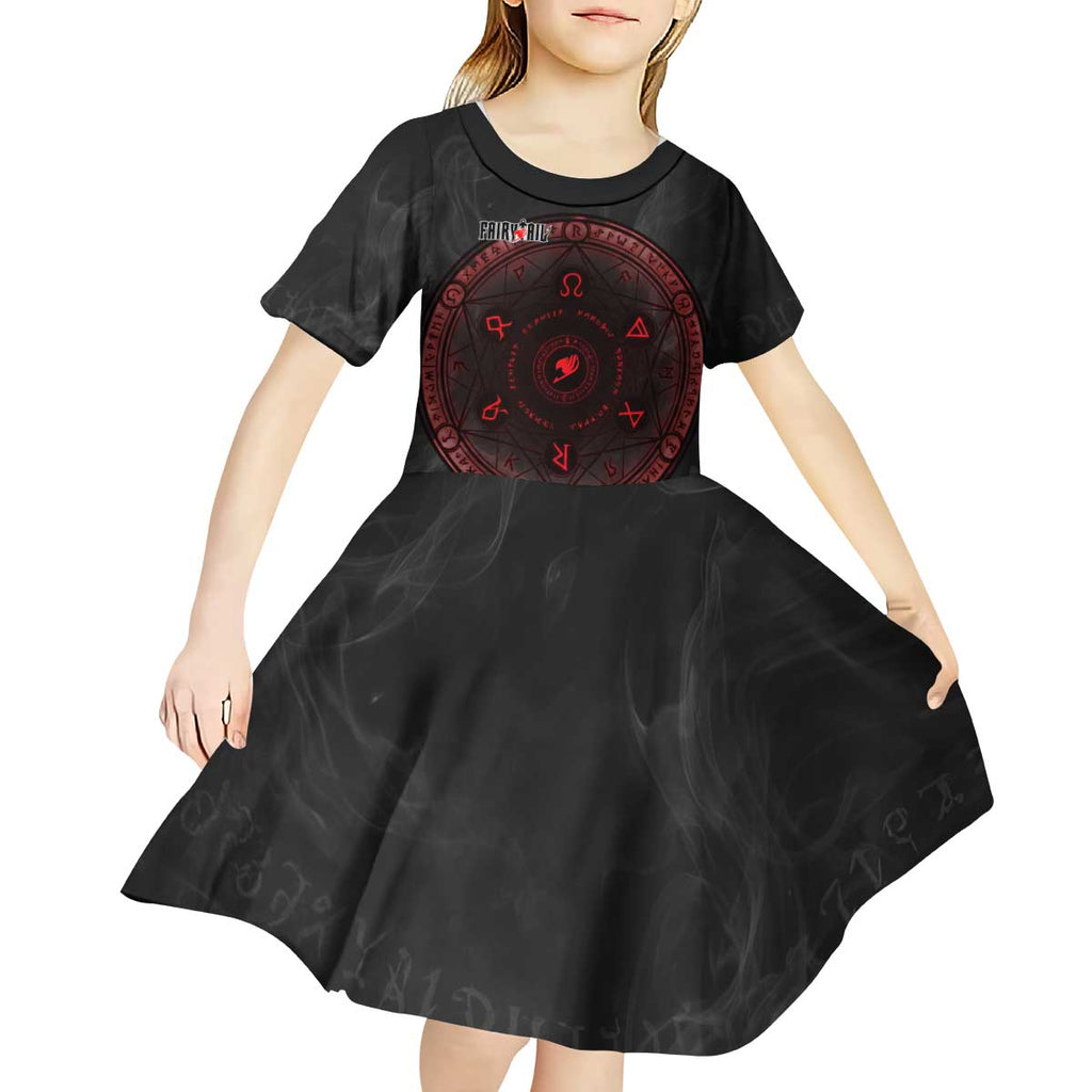 Zeref Dragneel Fairy Tail Kid Short Sleeve Dress Dark Magic Circle Design with E.N.D Demon Aesthetic