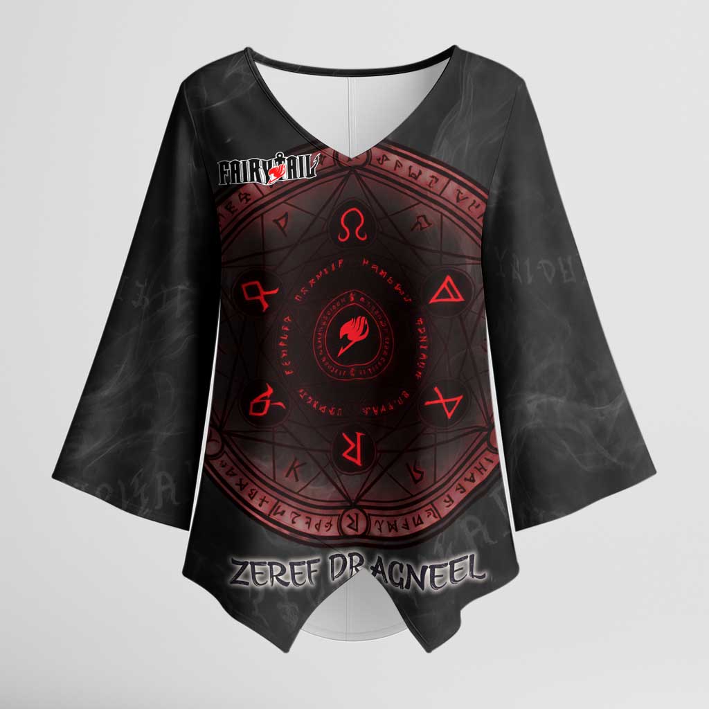 Zeref Dragneel Fairy Tail Kimono Sleeve Blouse Dark Magic Circle Design with E.N.D Demon Aesthetic