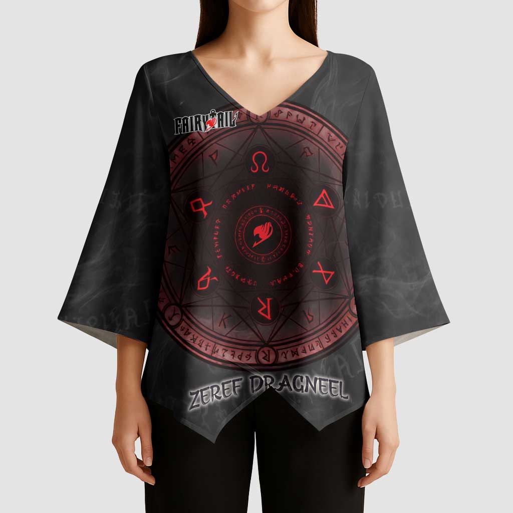Zeref Dragneel Fairy Tail Kimono Sleeve Blouse Dark Magic Circle Design with E.N.D Demon Aesthetic