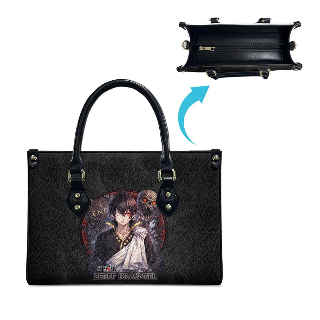 Zeref Dragneel Fairy Tail Leather Bag Dark Magic Circle Design with E.N.D Demon Aesthetic