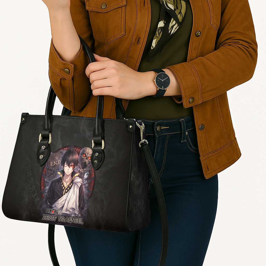 Zeref Dragneel Fairy Tail Leather Bag Dark Magic Circle Design with E.N.D Demon Aesthetic