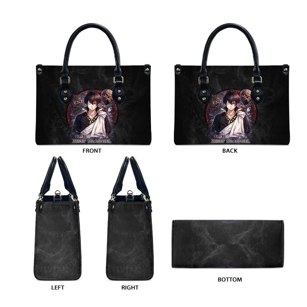 Zeref Dragneel Fairy Tail Leather Bag Dark Magic Circle Design with E.N.D Demon Aesthetic