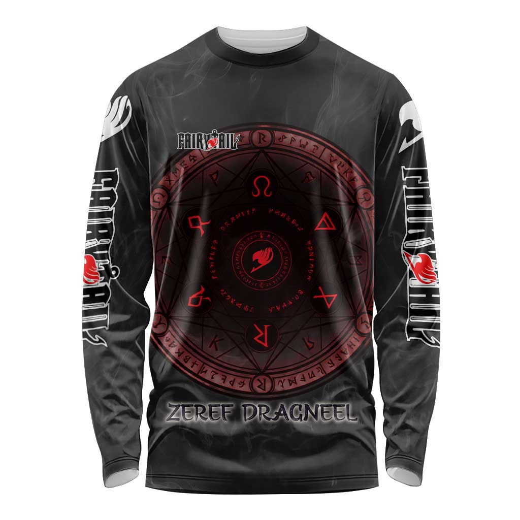 Zeref Dragneel Fairy Tail Long Sleeve Shirt Dark Magic Circle Design with E.N.D Demon Aesthetic