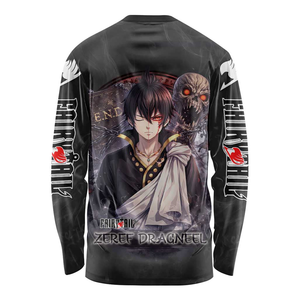 Zeref Dragneel Fairy Tail Long Sleeve Shirt Dark Magic Circle Design with E.N.D Demon Aesthetic