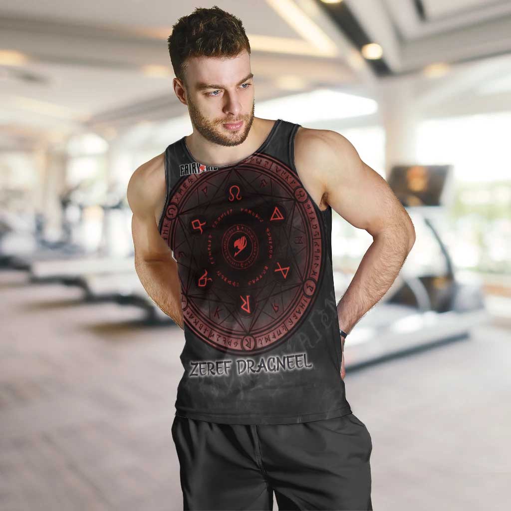 Zeref Dragneel Fairy Tail Men Tank Top Dark Magic Circle Design with E.N.D Demon Aesthetic