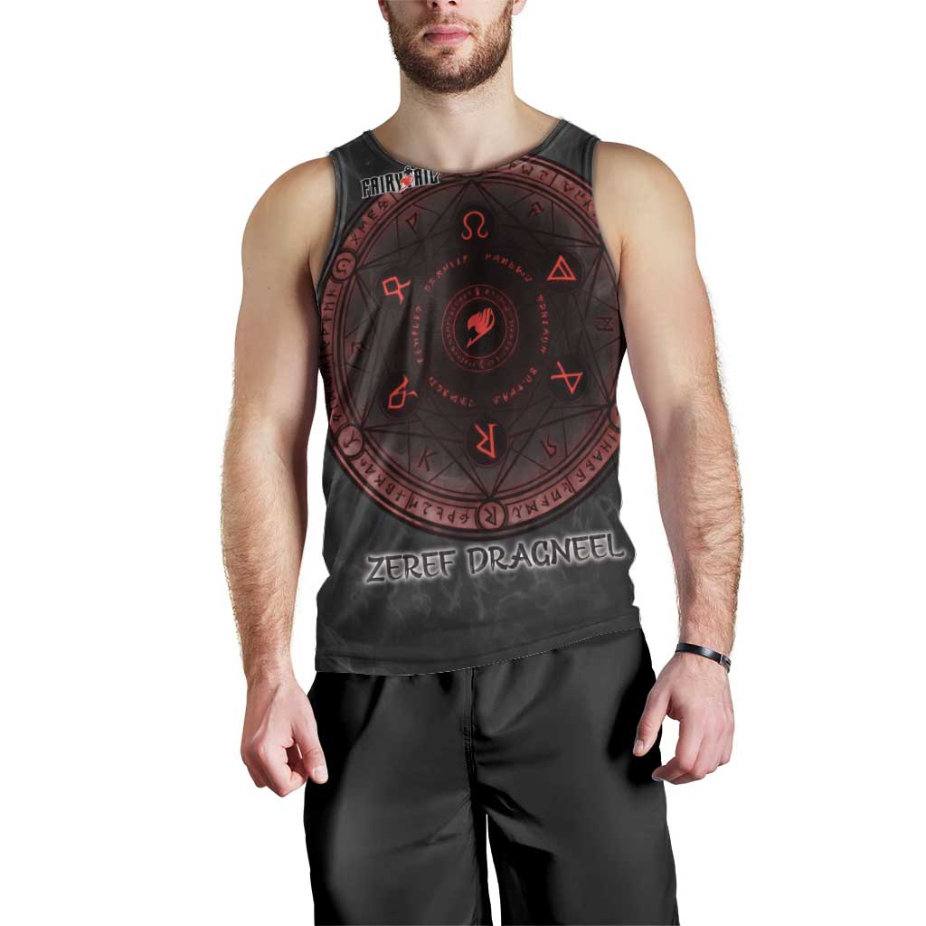 Zeref Dragneel Fairy Tail Men Tank Top Dark Magic Circle Design with E.N.D Demon Aesthetic