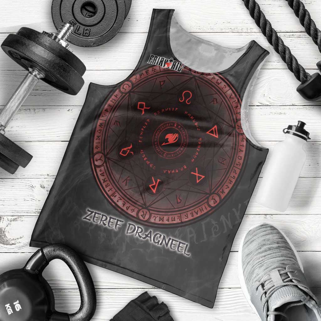 Zeref Dragneel Fairy Tail Men Tank Top Dark Magic Circle Design with E.N.D Demon Aesthetic