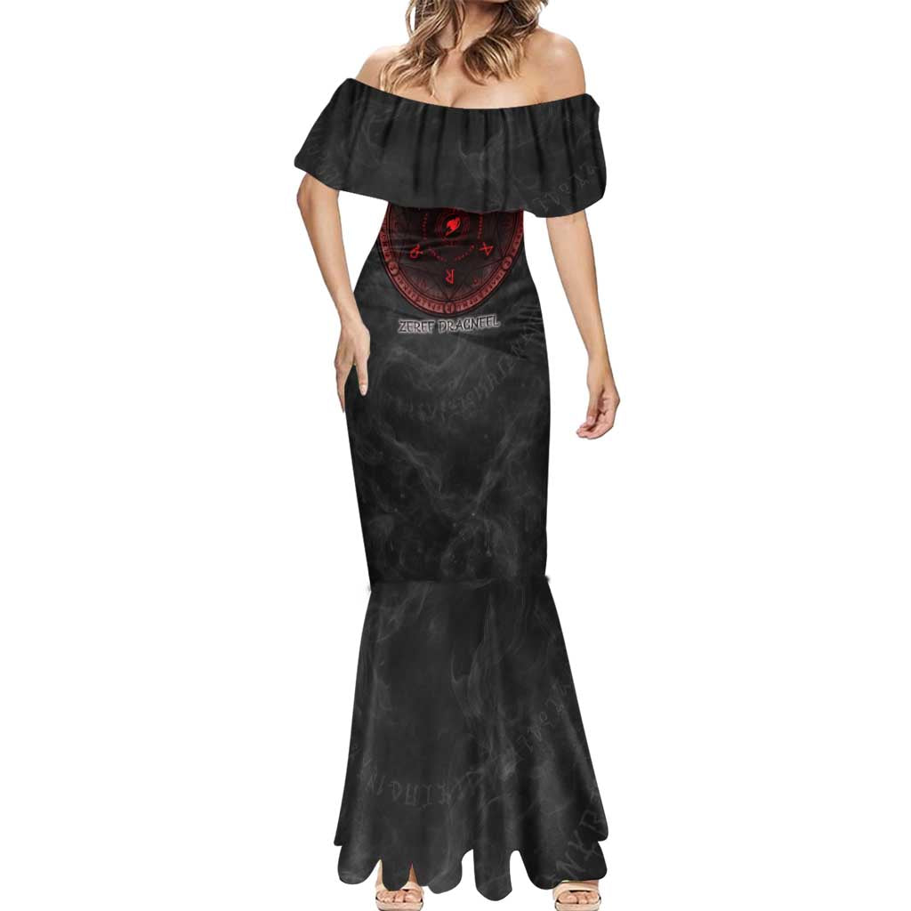 Zeref Dragneel Fairy Tail Mermaid Dress Dark Magic Circle Design with E.N.D Demon Aesthetic