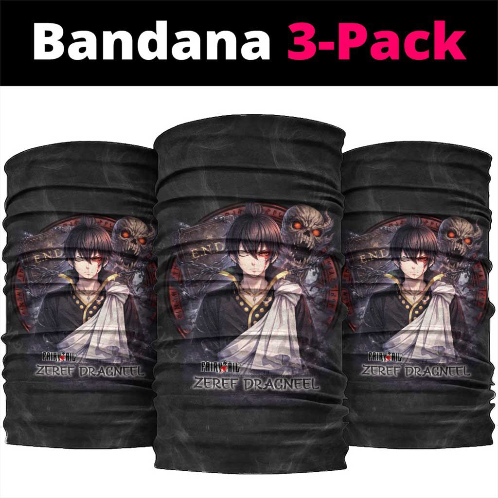 Zeref Dragneel Fairy Tail Neck Gaiter Dark Magic Circle Design with E.N.D Demon Aesthetic