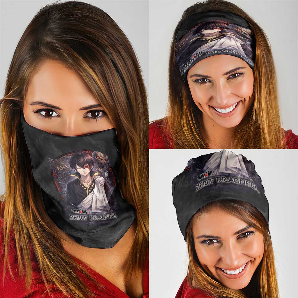 Zeref Dragneel Fairy Tail Neck Gaiter Dark Magic Circle Design with E.N.D Demon Aesthetic