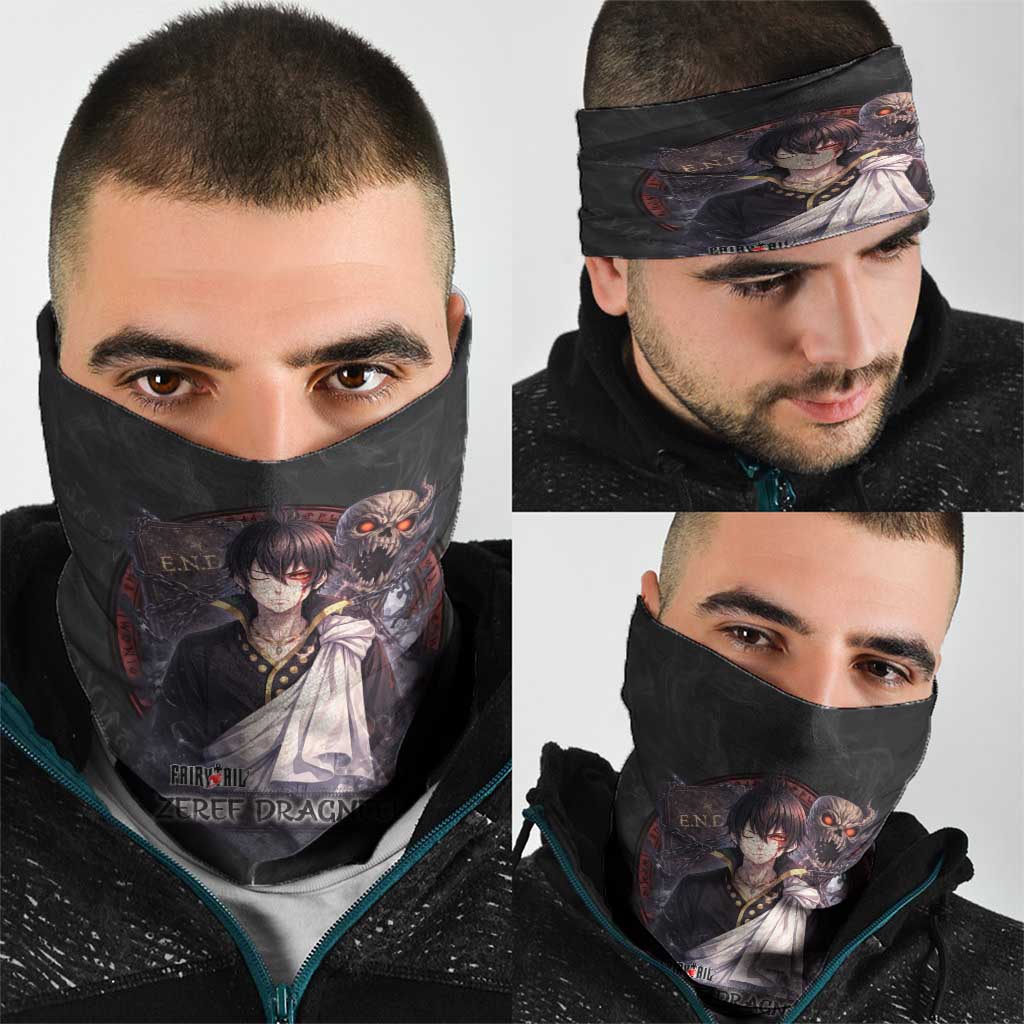 Zeref Dragneel Fairy Tail Neck Gaiter Dark Magic Circle Design with E.N.D Demon Aesthetic