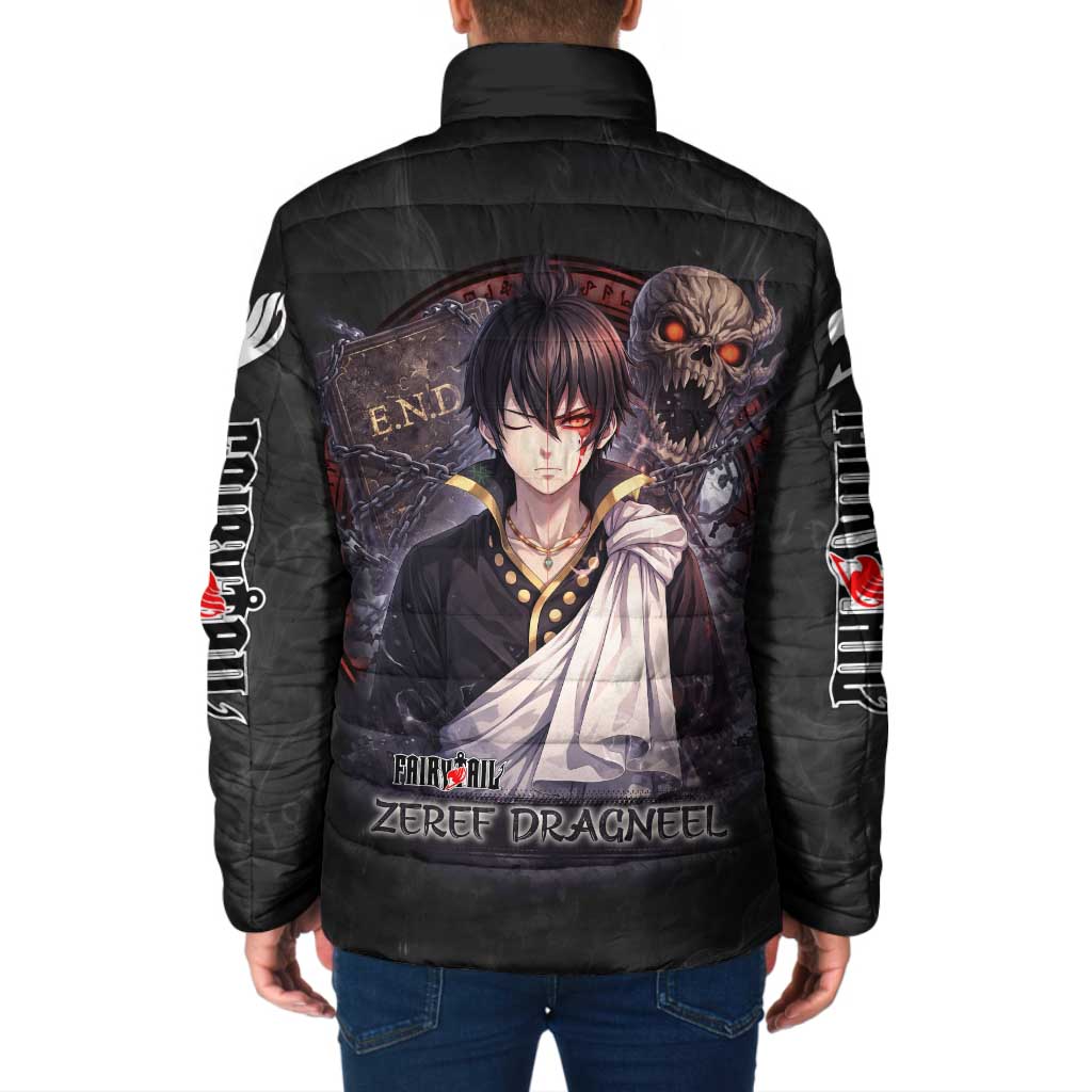 Zeref Dragneel Fairy Tail Padded Jacket Dark Magic Circle Design with E.N.D Demon Aesthetic