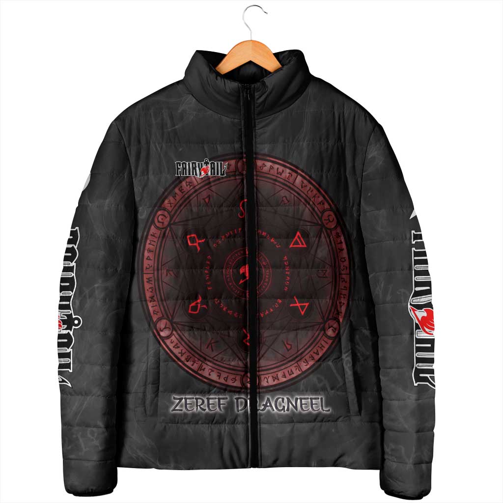 Zeref Dragneel Fairy Tail Padded Jacket Dark Magic Circle Design with E.N.D Demon Aesthetic