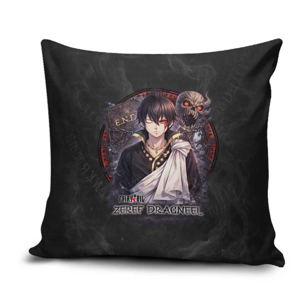 Zeref Dragneel Fairy Tail Pillow Cover Dark Magic Circle Design with E.N.D Demon Aesthetic