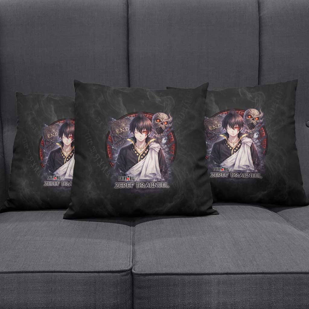 Zeref Dragneel Fairy Tail Pillow Cover Dark Magic Circle Design with E.N.D Demon Aesthetic
