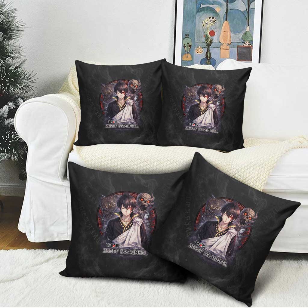 Zeref Dragneel Fairy Tail Pillow Cover Dark Magic Circle Design with E.N.D Demon Aesthetic