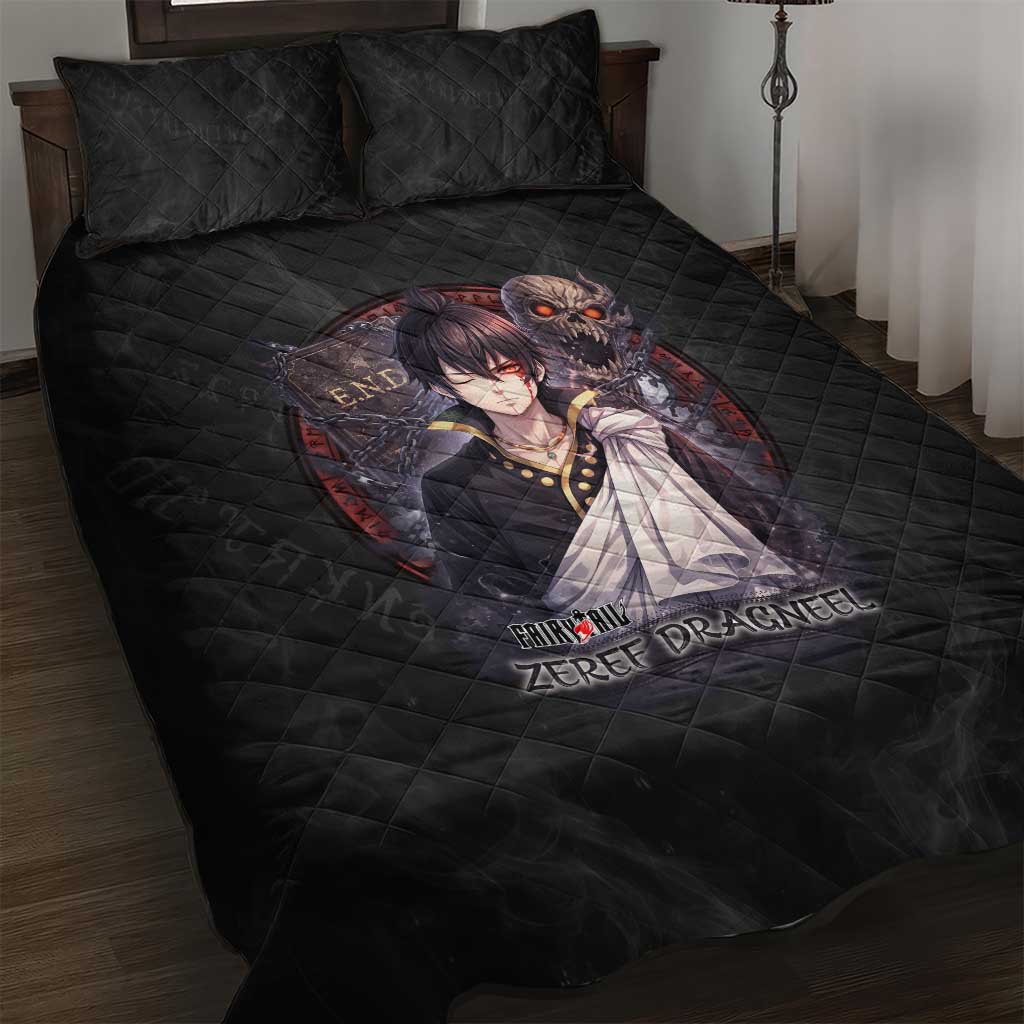 Zeref Dragneel Fairy Tail Quilt Bed Set Dark Magic Circle Design with E.N.D Demon Aesthetic