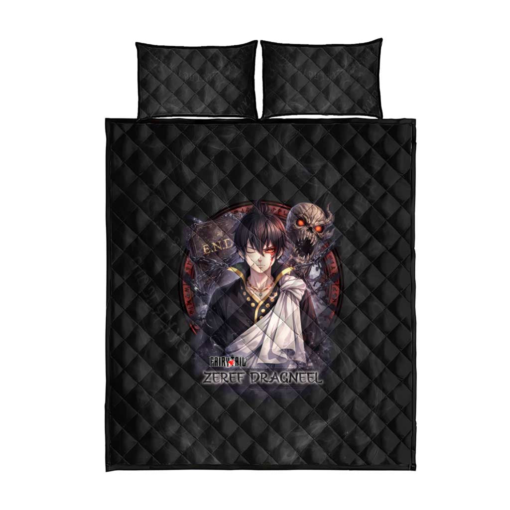 Zeref Dragneel Fairy Tail Quilt Bed Set Dark Magic Circle Design with E.N.D Demon Aesthetic