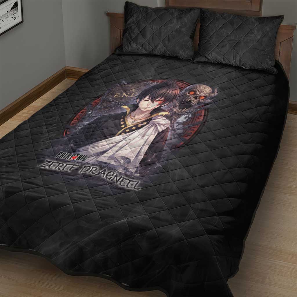 Zeref Dragneel Fairy Tail Quilt Bed Set Dark Magic Circle Design with E.N.D Demon Aesthetic